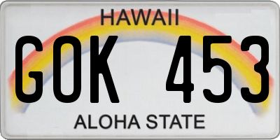 HI license plate GOK453