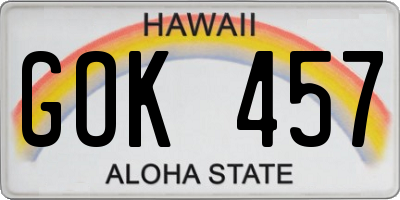 HI license plate GOK457