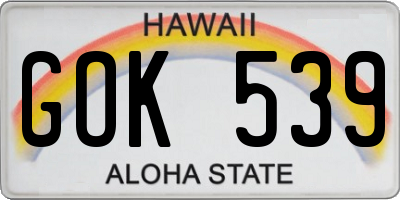 HI license plate GOK539