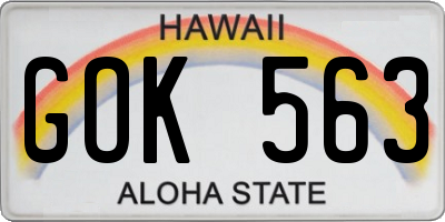 HI license plate GOK563