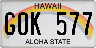 HI license plate GOK577