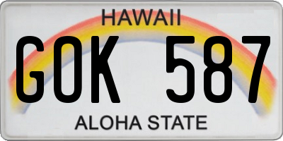 HI license plate GOK587