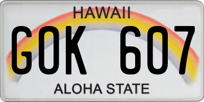 HI license plate GOK607