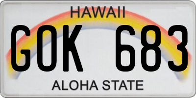 HI license plate GOK683