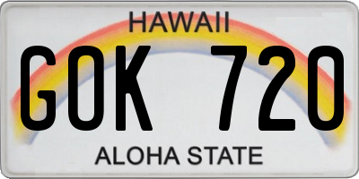 HI license plate GOK720