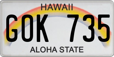 HI license plate GOK735
