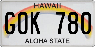 HI license plate GOK780
