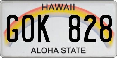 HI license plate GOK828