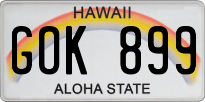 HI license plate GOK899