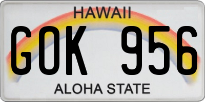 HI license plate GOK956