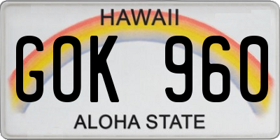HI license plate GOK960