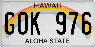 HI license plate GOK976