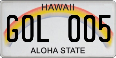 HI license plate GOL005
