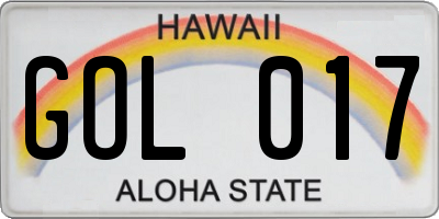HI license plate GOL017