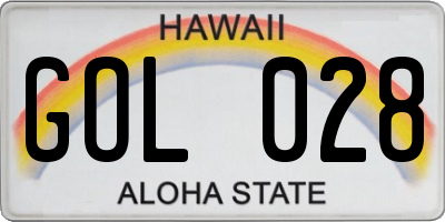 HI license plate GOL028