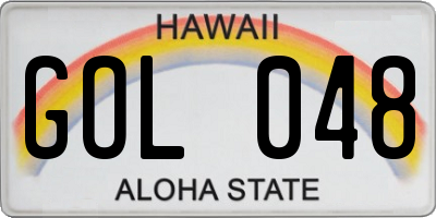 HI license plate GOL048
