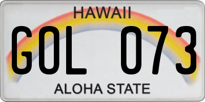 HI license plate GOL073