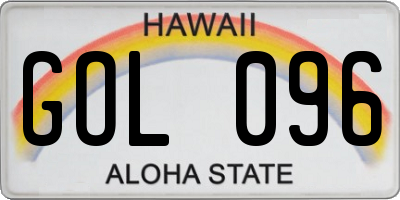 HI license plate GOL096
