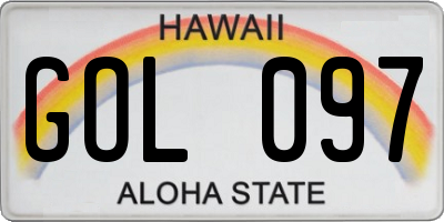 HI license plate GOL097