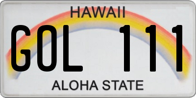 HI license plate GOL111