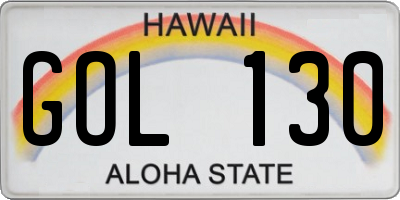 HI license plate GOL130