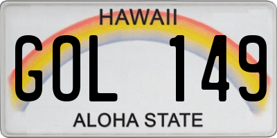 HI license plate GOL149