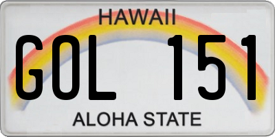 HI license plate GOL151