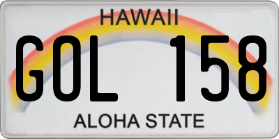 HI license plate GOL158