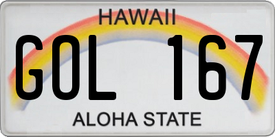 HI license plate GOL167