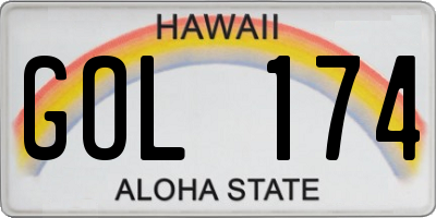 HI license plate GOL174