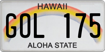 HI license plate GOL175