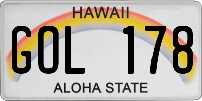 HI license plate GOL178