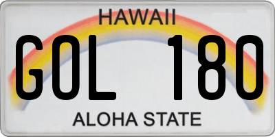HI license plate GOL180