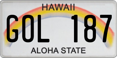 HI license plate GOL187