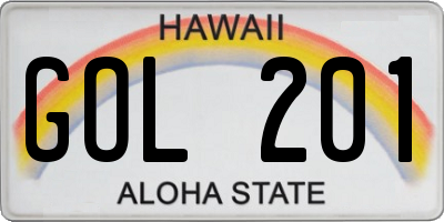 HI license plate GOL201
