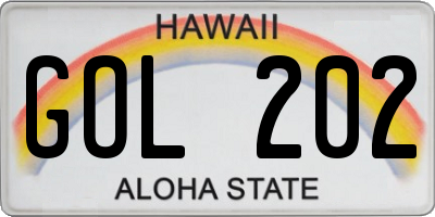 HI license plate GOL202