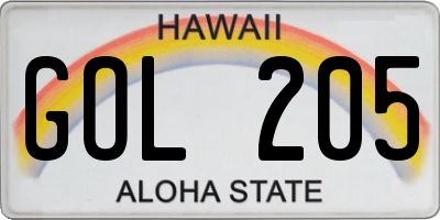 HI license plate GOL205