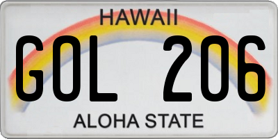 HI license plate GOL206