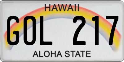 HI license plate GOL217