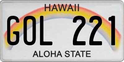 HI license plate GOL221