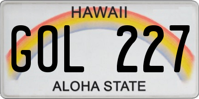 HI license plate GOL227