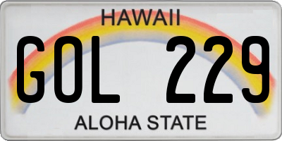 HI license plate GOL229