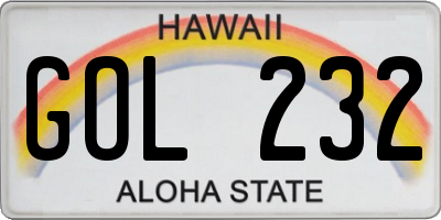 HI license plate GOL232