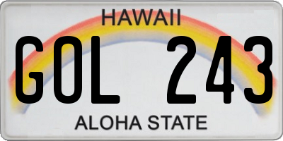 HI license plate GOL243