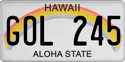 HI license plate GOL245