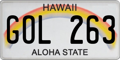 HI license plate GOL263