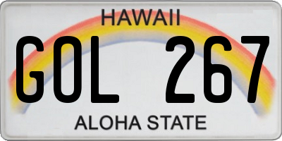 HI license plate GOL267