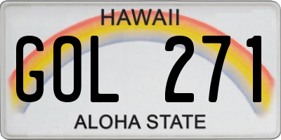 HI license plate GOL271
