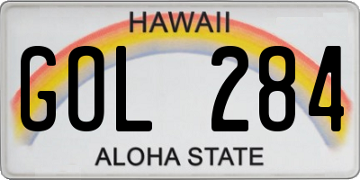 HI license plate GOL284