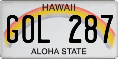 HI license plate GOL287